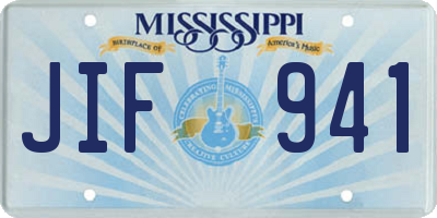 MS license plate JIF941