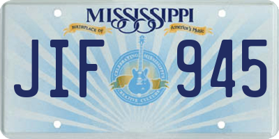 MS license plate JIF945