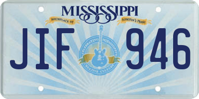 MS license plate JIF946