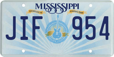 MS license plate JIF954