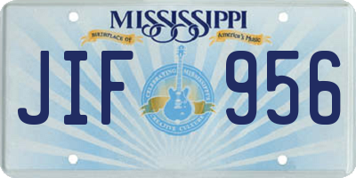 MS license plate JIF956