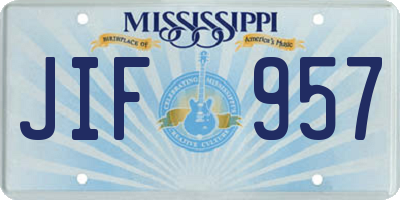 MS license plate JIF957