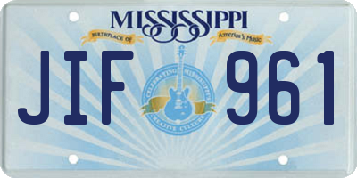 MS license plate JIF961