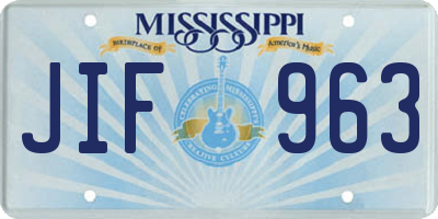 MS license plate JIF963