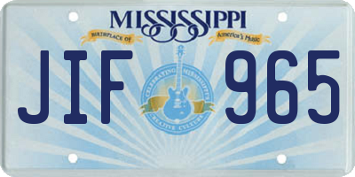 MS license plate JIF965