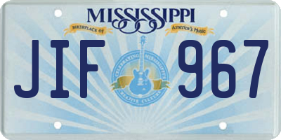 MS license plate JIF967
