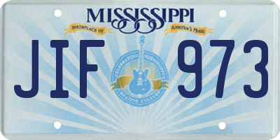 MS license plate JIF973