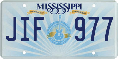 MS license plate JIF977