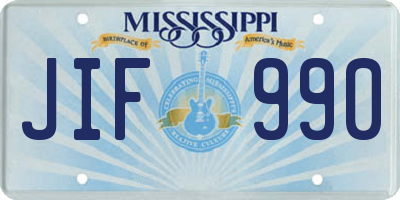 MS license plate JIF990