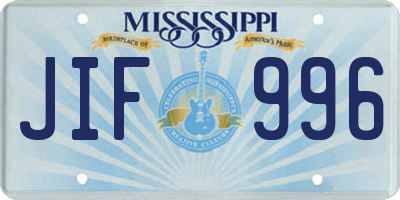 MS license plate JIF996