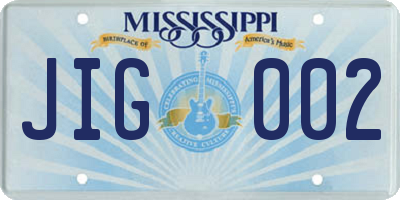 MS license plate JIG002