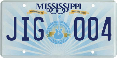 MS license plate JIG004