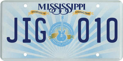 MS license plate JIG010