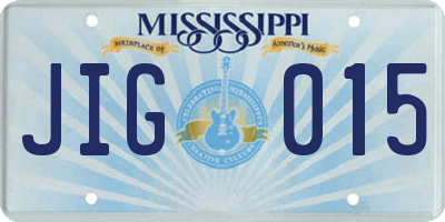 MS license plate JIG015