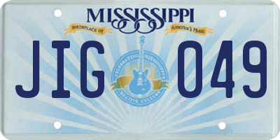 MS license plate JIG049