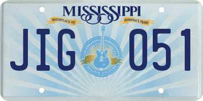 MS license plate JIG051