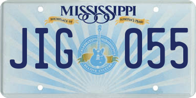 MS license plate JIG055