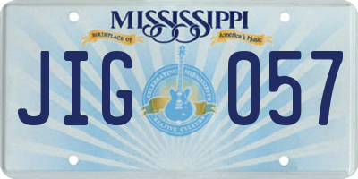 MS license plate JIG057