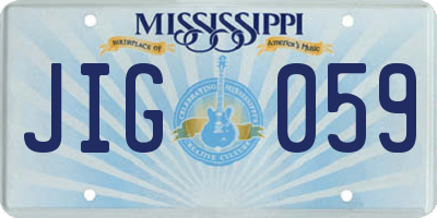 MS license plate JIG059