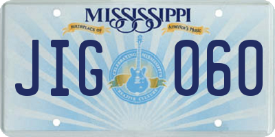 MS license plate JIG060