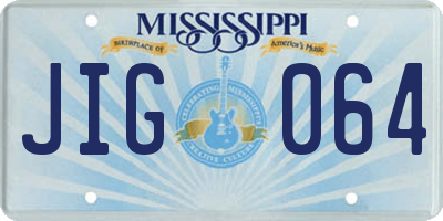 MS license plate JIG064