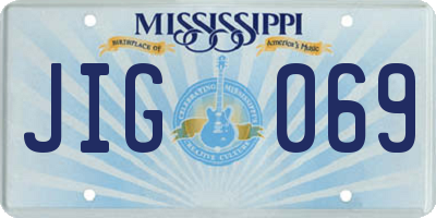 MS license plate JIG069