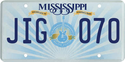 MS license plate JIG070