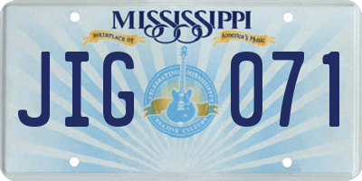 MS license plate JIG071