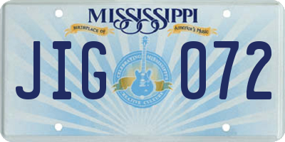 MS license plate JIG072