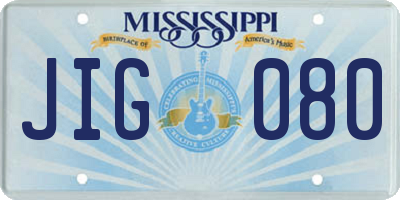 MS license plate JIG080