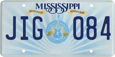 MS license plate JIG084
