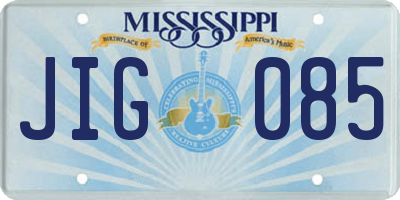 MS license plate JIG085