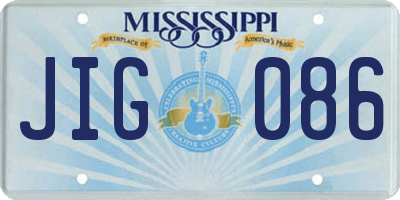 MS license plate JIG086