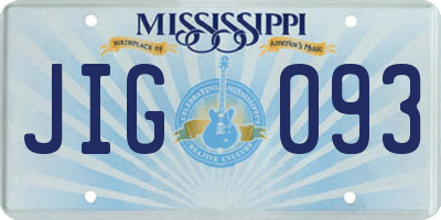 MS license plate JIG093