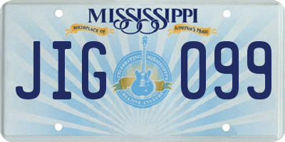 MS license plate JIG099