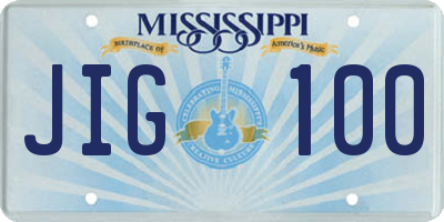 MS license plate JIG100