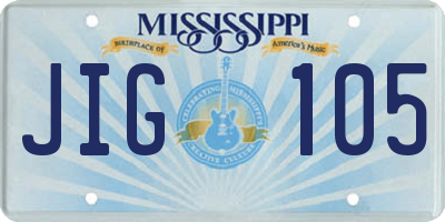 MS license plate JIG105