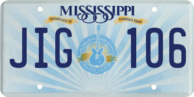 MS license plate JIG106