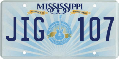 MS license plate JIG107