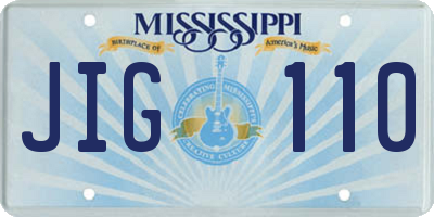 MS license plate JIG110