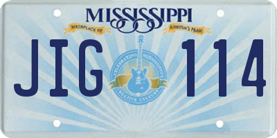 MS license plate JIG114