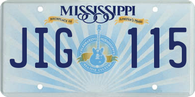 MS license plate JIG115