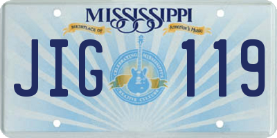 MS license plate JIG119
