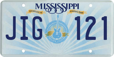 MS license plate JIG121