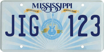 MS license plate JIG123