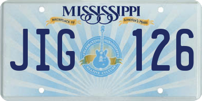 MS license plate JIG126