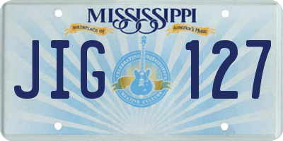 MS license plate JIG127