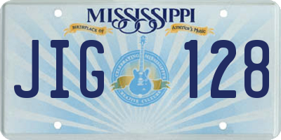 MS license plate JIG128