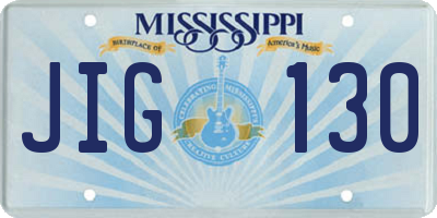 MS license plate JIG130