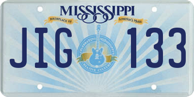 MS license plate JIG133